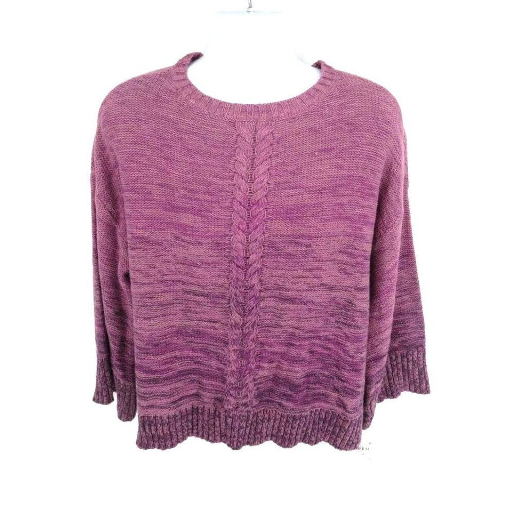 Style & Co Plus Size 1X Purple Cable Knit Sweater NWT $69.50